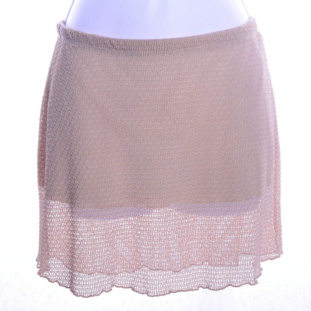 Y2K Tan Mesh Skirt Sz S
